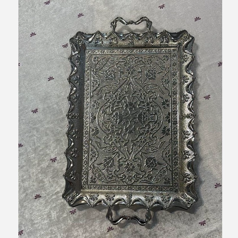 سینی آسیا- 6نفره- مدل گل- زاماک- نقره کربلا